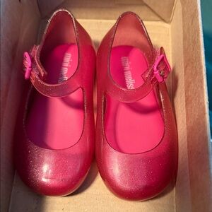 Mini Melissa Kids' Red Glitter Dress Shoes